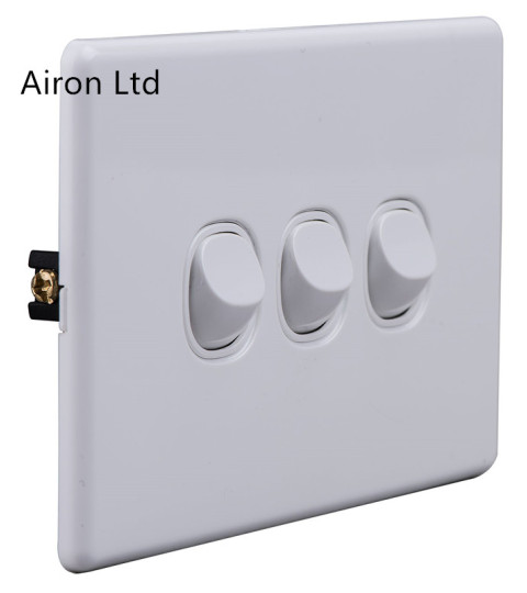 Slimline Three Gang Switch - White Cover